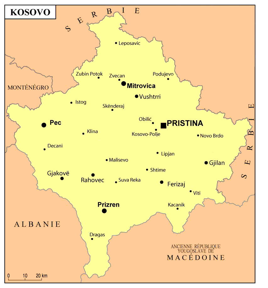 carte du kosovo